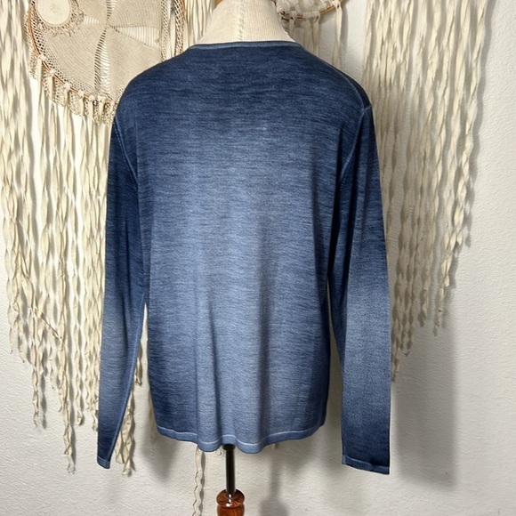 Dune Made in Italy NWT Blue Ombre Merino Wool Crewneck Sweater M/L - Picture 6 of 12